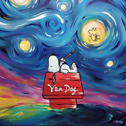 Peinture Van Dog  par Rocky Chaplin | Tableau Pop-art Acrylique Icones Pop