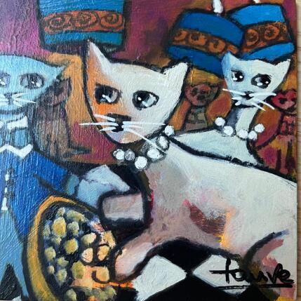 Painting Le repas by Fauve | Painting Figurative Acrylic Animals, Life style