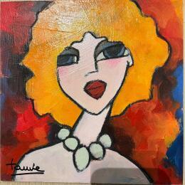 Pintura Belle blonde  por Fauve | Pintura Figurativo Acrílico Iconos pop, Retrato