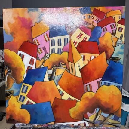 Pintura Les grandes vacances por Fauve | Pintura Figurativo Acrílico Paisajes