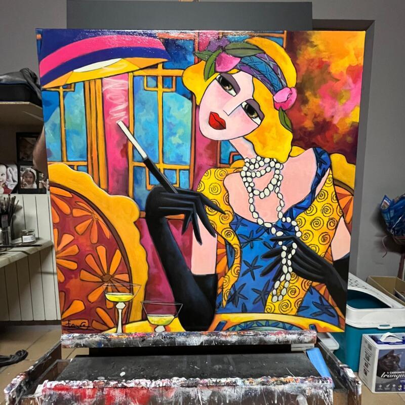 Peinture Chéri je t aime  par Fauve | Tableau Figuratif Scènes de vie Acrylique