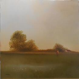 Painting Quand pointe le soleil by Moulia Francis | Painting Impressionism Oil Landscapes