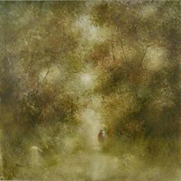 Painting Sur le sentier d'été by Moulia Francis | Painting Impressionism Oil Nature