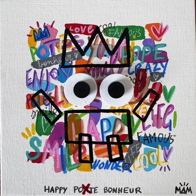Gemälde HAPPY von Mam | Gemälde Pop-Art Pop-Ikonen Acryl