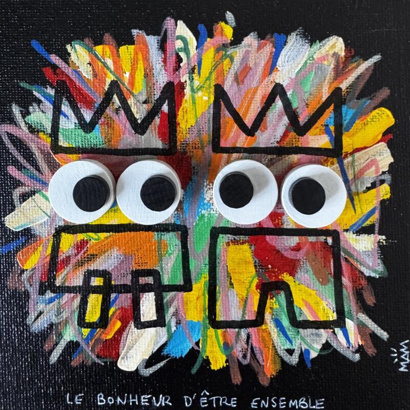 Gemälde AH LE BONHEUR! von Mam | Gemälde Pop-Art Pop-Ikonen Acryl