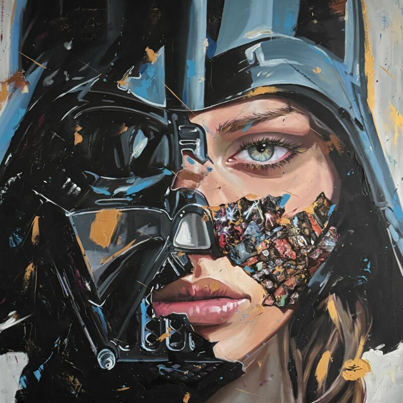 Painting Dark Vador by Caizergues Noël  | Painting Pop-art Pop icons Acrylic Gluing