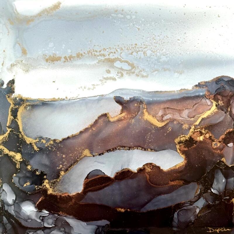 Painting poesie Minerale by Depaire Silvia | Painting Abstract Landscapes Marine Black & White Acrylic