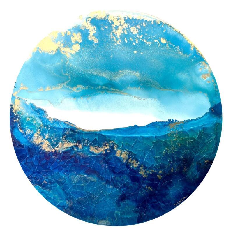 Painting Poesie Marine by Depaire Silvia | Painting Abstract Landscapes Marine Minimalist Acrylic