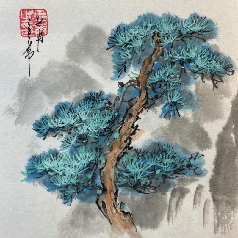 Painting pine by Yu Huan Huan | Painting Figurative Ink