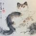 Painting Cat by Yu Huan Huan | Painting Figurative Animals Ink