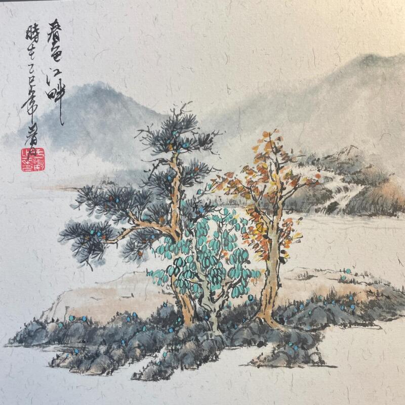 Pintura Lake side  por Yu Huan Huan | Pintura Figurativo Naturaleza Ink