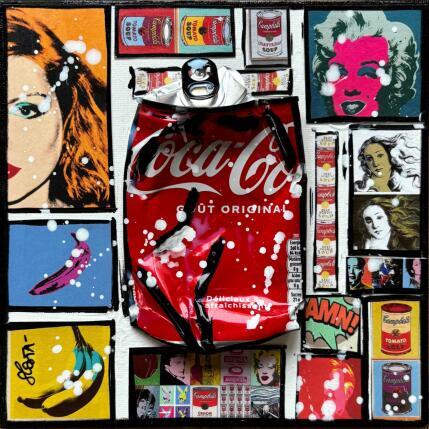 Pintura POP COKE (blondie) por Costa Sophie | Pintura Pop art Acrílico, Collage, Supraciclaje Iconos pop