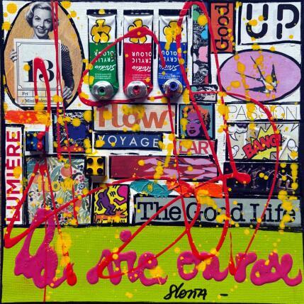 Pintura La vie en rose por Costa Sophie | Pintura Pop art Acrílico, Collage, Supraciclaje