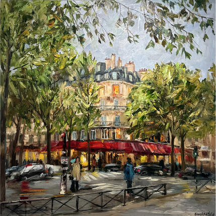 Gemälde Carrefour parisien von Novokhatska Olga | Gemälde Figurativ Acryl, Öl Urban