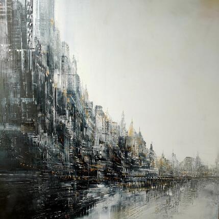 Painting Gris doré  by Levesque Emmanuelle | Painting