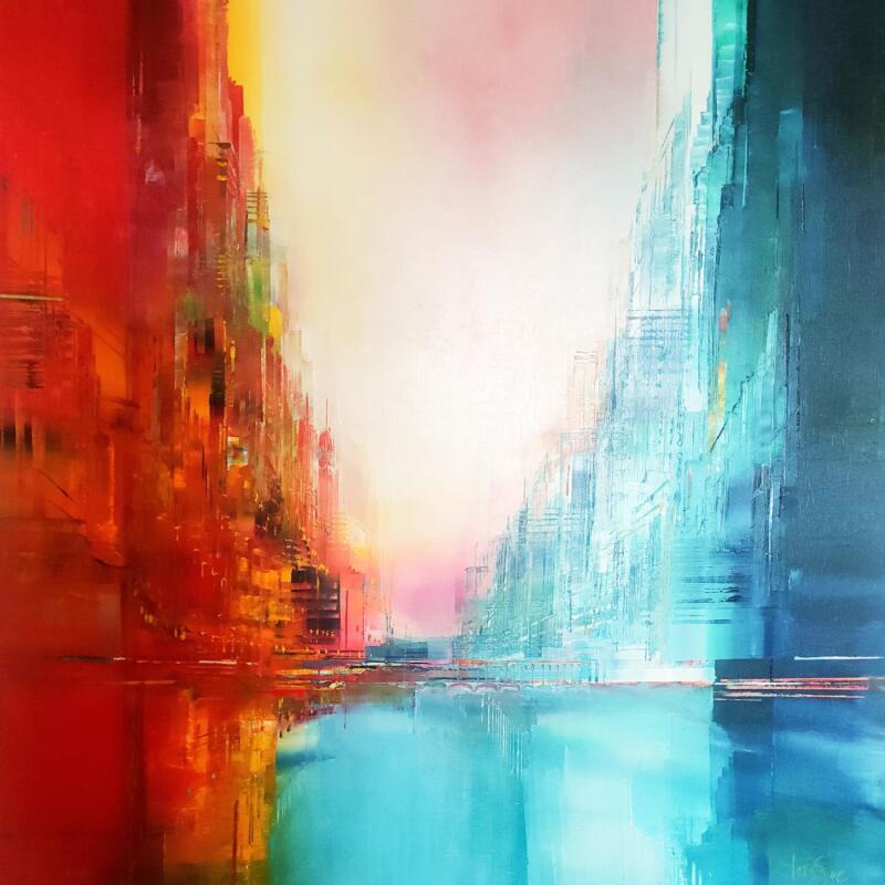 Painting Rive droite rive gauche  by Levesque Emmanuelle | Painting Oil