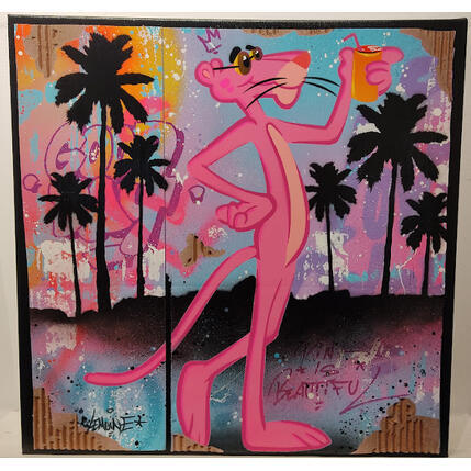 Peinture Pink panther cardboard par Lemoine Mael | Tableau Pop-art Acrylique, Graffiti Icones Pop