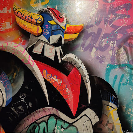 Peinture Goldorak full art par Lemoine Mael | Tableau Pop-art Acrylique, Graffiti Icones Pop