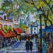 Painting Vie quotidienne à Montmartre by Cédanne | Painting Figurative Urban Life style Oil Acrylic