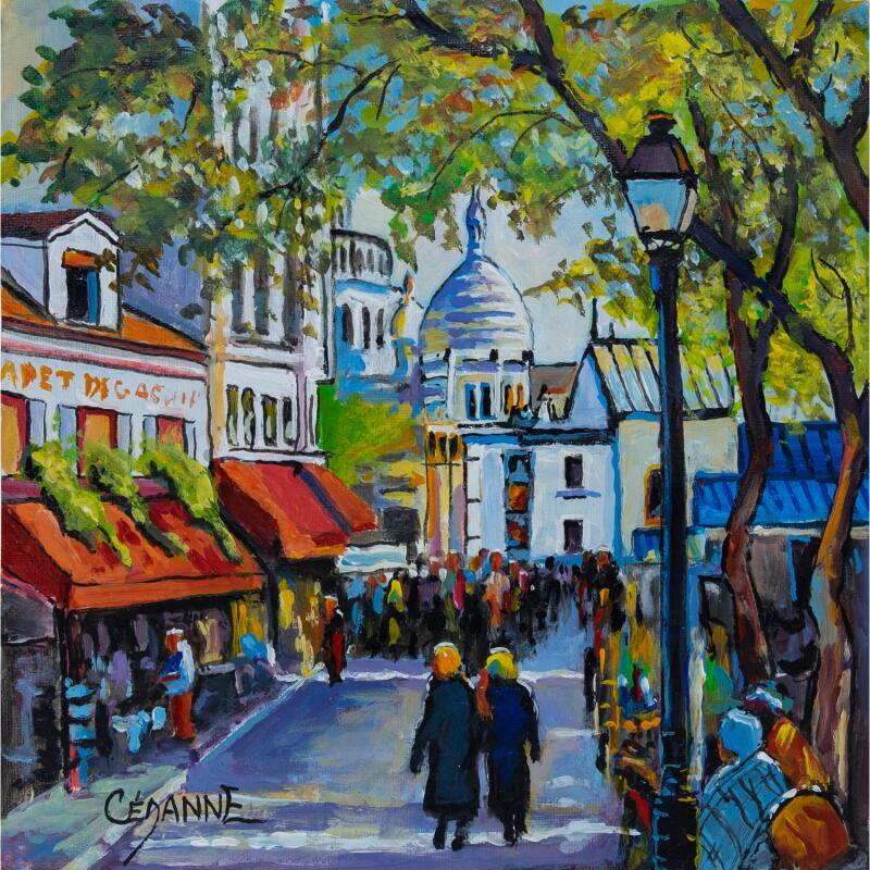 Painting Vie quotidienne à Montmartre by Cédanne | Painting Figurative Urban Life style Oil Acrylic