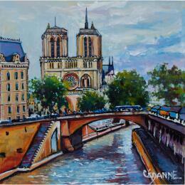 Painting Le pont au Double et Notre-Dame de Paris by Cédanne | Painting