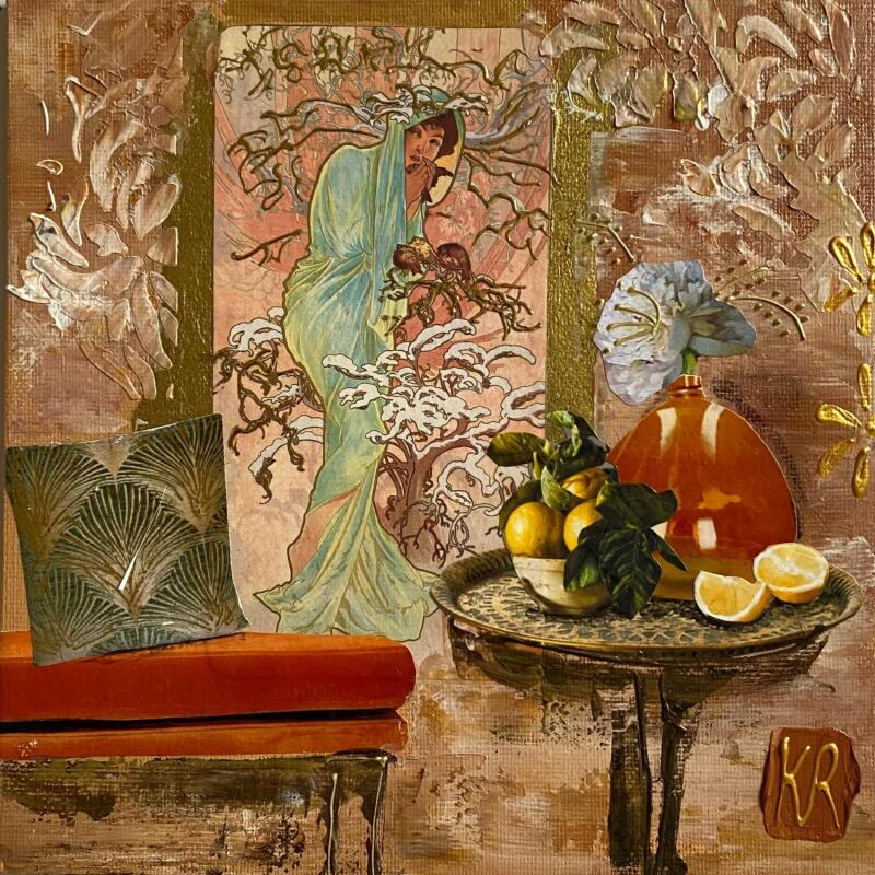 Painting Soirée blanche  by Romanelli Karine | Painting Figurative Life style Acrylic Gluing