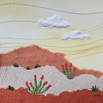 Painting A calm sky over wild plants by Vazquez Laila | Painting