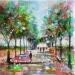 Painting Promenade parisienne by Solveiga | Painting Acrylic