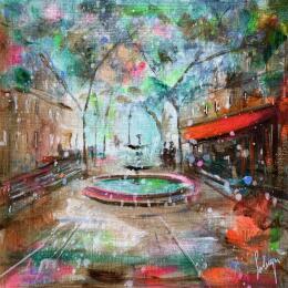 Peinture Place de l'Estrapade par Solveiga | Tableau  Acrylique