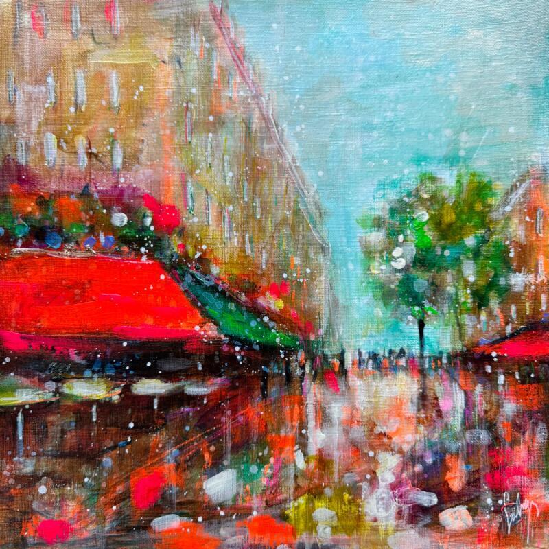 Painting Boulevard parisien by Solveiga | Painting Acrylic