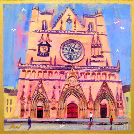 Painting Cathédrale Saint-Jean-Baptiste by Sheremet Ion | Painting Impressionism Acrylic Pop icons, Urban