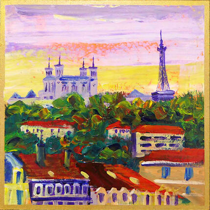 Painting Silhouette de Fourvière by Sheremet Ion | Painting  Pop icons