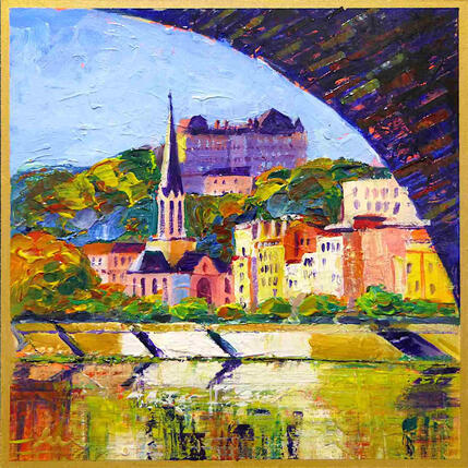 Painting Sous les Arches lyonnaises by Sheremet Ion | Painting Impressionism Acrylic Urban