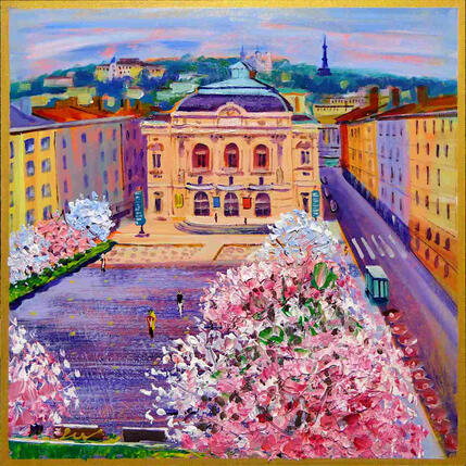 Painting Printemps à l'Opéra by Sheremet Ion | Painting Impressionism Acrylic Urban