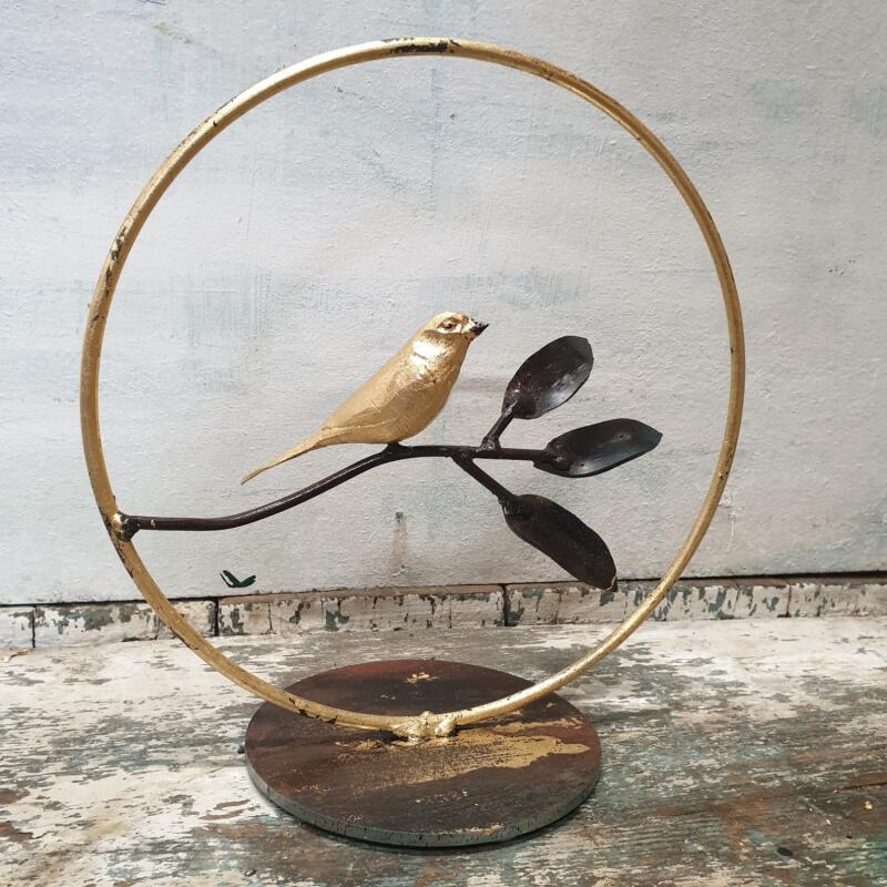 Sculpture oiseau sur branche par Eres Nicolas | Sculpture Figuratif Animaux Métal