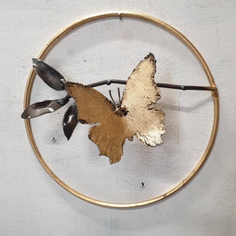 Sculpture papillon sur mur par Eres Nicolas | Sculpture Figuratif Animaux Métal