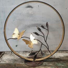 Sculpture papillon amoureux by Eres Nicolas | Sculpture Figurative Metal Animals