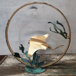 Escultura raie turquoise por Eres Nicolas | Escultura Figurativo Metal Animales