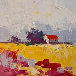 Peinture La masia  par Tomàs | Tableau Impressionnisme Huile Paysages