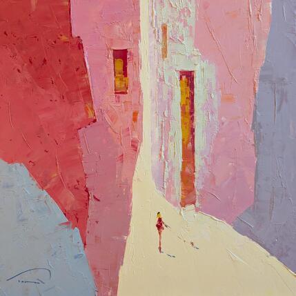 Painting Rose chaud  by Tomàs | Painting Impressionism Oil Life style, Urban