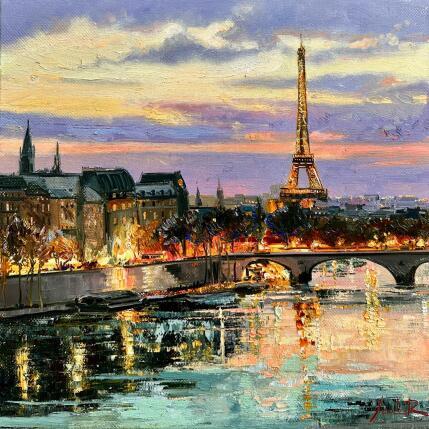 Gemälde Sunset in Paris von Xanlar | Gemälde