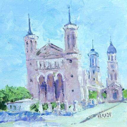 Peinture Fourvière en lumière, couronne de Lyon par Arkady | Tableau