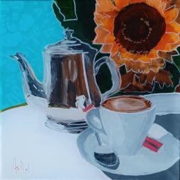 Peinture Vincent regardait le soleil rougir  par Auriol Philippe | Tableau Figuratif Acrylique, Plexiglas, Posca Natures mortes