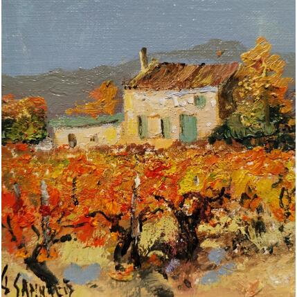 Peinture Cabanon dans les vignes par Sannier Daniel | Tableau Impressionnisme Huile Paysages