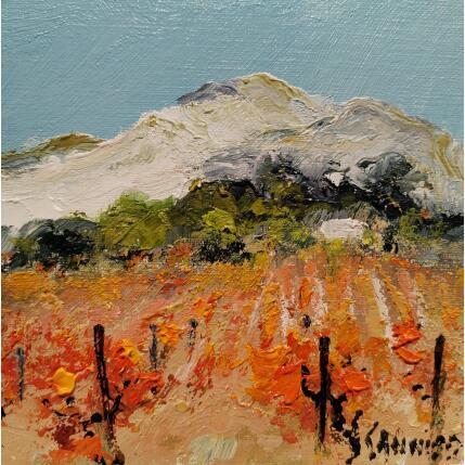 Peinture Vignobles dans les Alpilles par Sannier Daniel | Tableau Impressionnisme Huile Paysages