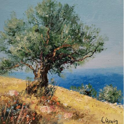 Peinture Olivier sur Paros par Sannier Daniel | Tableau Impressionnisme Huile Paysages