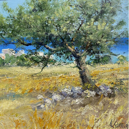 Painting Aliki Paros by Sannier Daniel | Painting Impressionism Oil Landscapes