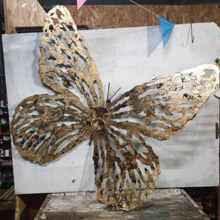 Sculpture Papillon XXL by Eres Nicolas | Sculpture Figurative Metal Animals
