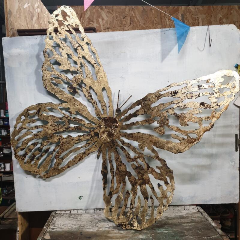Sculpture Papillon XXL by Eres Nicolas | Sculpture Figurative Animals Metal