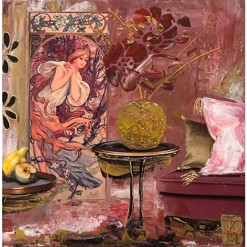 Painting Au fil des saisons by Romanelli Karine | Painting Figurative Acrylic Gluing